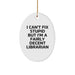 Funny Librarian Oval Ornament Gifts for Librarian Friends from Family - Christmas Unique Gifts - Image 1