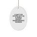 Funny Maintenance Worker Gifts from Friends for Men - I Can't Fix Stupid Oval Ornament, Christmas Unique Decorations, White, Durable MDF with High-Gloss Finish - Image 1