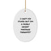 Funny Massage Therapist Gifts for Men or Women - Oval Ornament with I 'Can't Fix Stupid But I'm A Fairly Decent Massage Therapist' Quote, Christmas Unique Presents from Friends or Family - Image 1