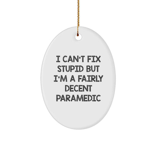 Funny Rescue Worker Gifts for Men - Oval Ornament - Gift from Dad to Rescue Worker Son - Christmas Unique Gifts for Rescue Workers - Image 1