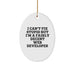 Funny Web Developer Gifts for Men - Web Developer Oval Ornament, Gifts from Friends, I Can't Fix Stupid But I'm A Fairly Decent Web Developer Christmas Unique Gifts for Web Developers - Image 1