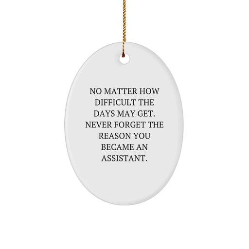 Funny Assistant Oval Ornament Gifts from Friends to Assistants - Unique Christmas Unique Gifts for Assistants - Oval Shape Decorations with Inspirational Quote - Image 1