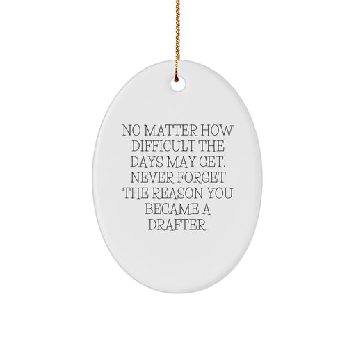Funny Drafter Gifts from Family for Christmas Oval Ornament Never Forget the Reason You Became a Drafter, Drafter Christmas Decorations - Image 1
