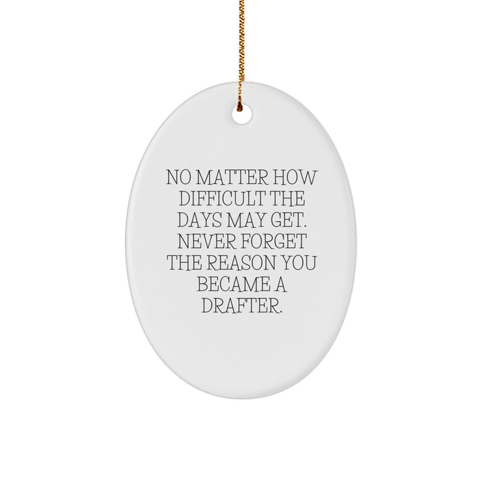 Funny Drafter Gifts from Family for Christmas Oval Ornament Never Forget the Reason You Became a Drafter, Drafter Christmas Decorations - Image 1