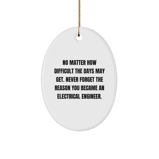 Electrical Engineer Gifts from Family - Oval Ornament, Funny Quote, Christmas Unique Gifts for Electrical Engineers Men Women Friends Coworkers Family - Image 1