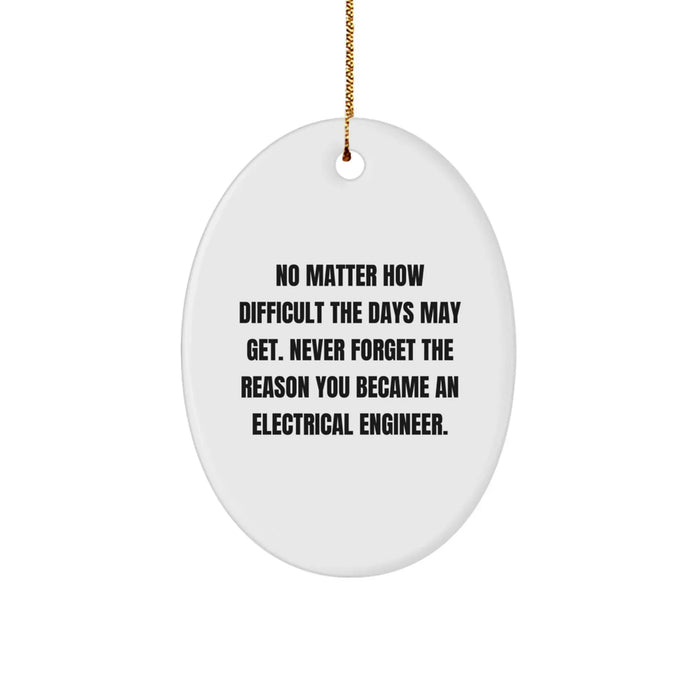 Electrical Engineer Gifts from Family - Oval Ornament, Funny Quote, Christmas Unique Gifts for Electrical Engineers Men Women Friends Coworkers Family - Image 1