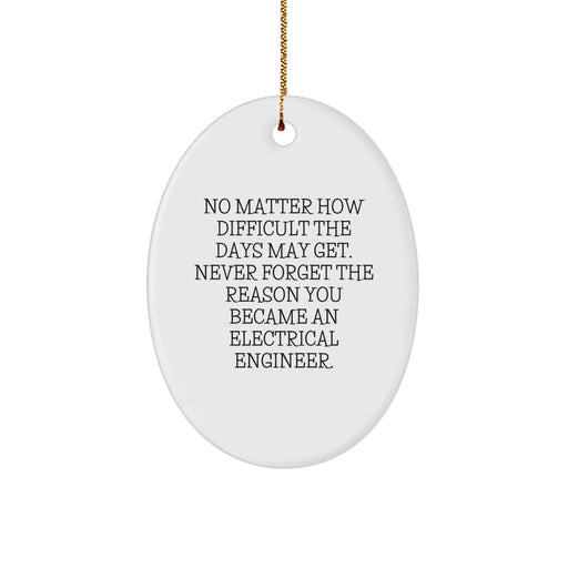 Christmas Unique Gifts for Electrical Engineers, Oval Ornament with Inspirational Quote - Image 1