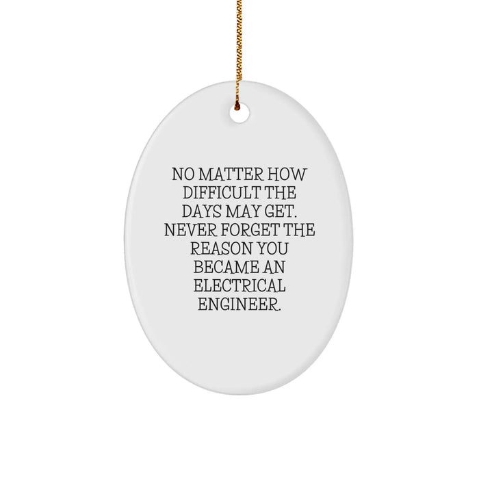 Christmas Unique Gifts for Electrical Engineers, Oval Ornament with Inspirational Quote - Image 1