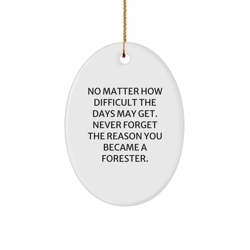 Funny Inspirational Forester Gifts from Friends Christmas Oval Ornament - Image 1