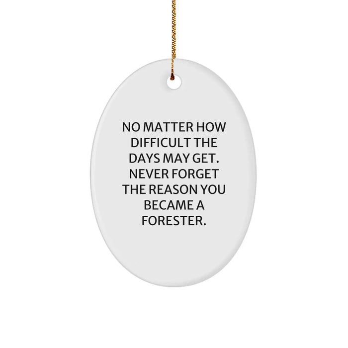 Funny Inspirational Forester Gifts from Friends Christmas Oval Ornament - Image 1