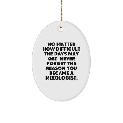 Funny Mixologist Gifts from Friends and Family - Oval Ornament with Quote, Unique Christmas Unique Gifts for Him or Her, Inspirational - Image 1