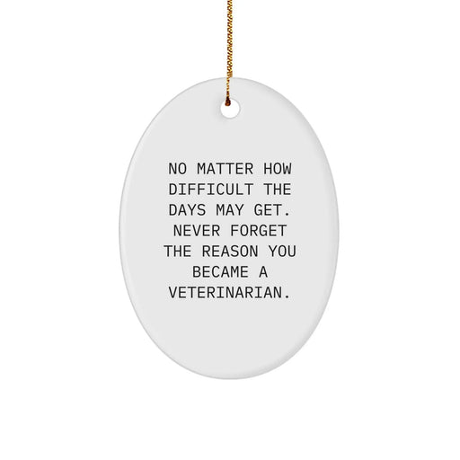 Funny Veterinarian Christmas Unique Gifts for Veterinarians from Friends, Oval Ornament with Inspirational Quote, Gifts for Veterinarians - Image 1