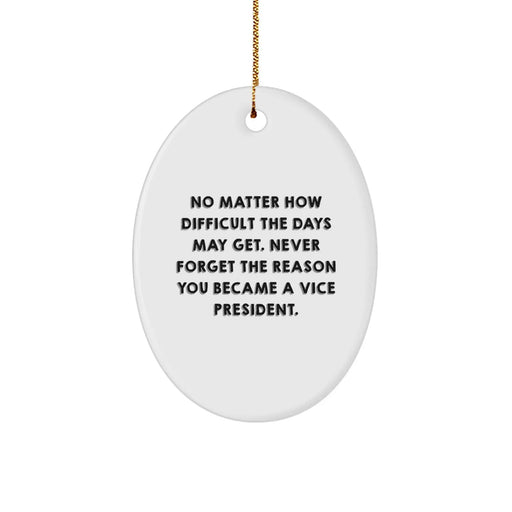 Funny Vice President Oval Ornament, Christmas Unique Gifts from Friends, Coworkers, Family to Vice President, Oval Shaped Gift for Vice President - Image 1