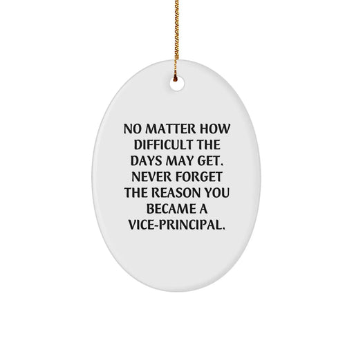 Funny Vice-principal Gifts, Inspirational Oval Ornament for Vice-principal, Christmas Unique Vice-principal Gifts from Men to Vice-principal - Image 1