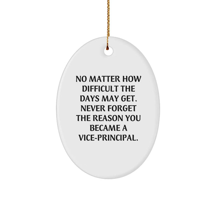 Funny Vice-principal Gifts, Inspirational Oval Ornament for Vice-principal, Christmas Unique Vice-principal Gifts from Men to Vice-principal - Image 1