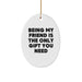 Unique Oval Friend Gifts from Santa for Friend - Funny Quote - Christmas Ornament - Image 1