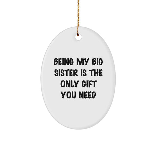 Funny Big Sister Oval Ornament Gifts from Family for Big Sister Christmas Unique Gift - Image 1
