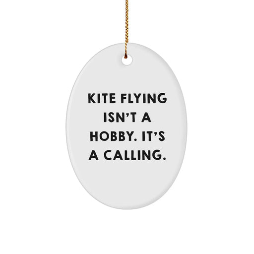Funny Kite Flying Gifts for Men - Oval Ornament, Gifts from Friends for Kite Enthusiasts, Christmas Unique Decorations - Image 1