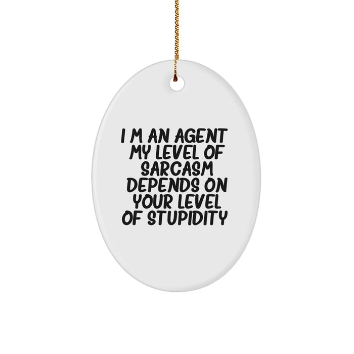 Funny Agent Oval Ornament Gifts from Men Women Friends Coworkers Family for Agent Men Women Friends Coworkers Family Christmas Unique Gifts - Image 1