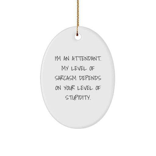 Funny Attendant Oval Ornament Gifts from Men to Friends at Christmas - Image 1