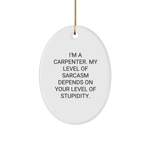 Funny Carpenter Gifts - I'm A Carpenter, Oval Ornament for Men, Women, Family, Friends, Coworkers - Christmas Unique Gifts from Friends, Family, Coworkers, for Carpenter - Image 1