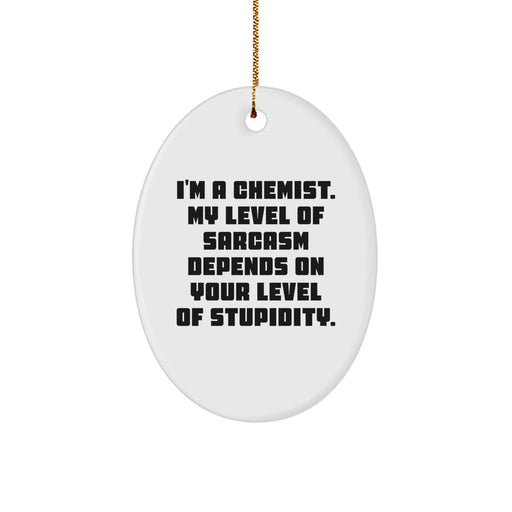 Funny Chemist Gifts for Men, Oval Ornament Ideas Christmas Unique Gifts for Chemist Friends and Family, I'm A Chemist - Image 1