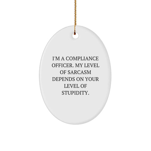 Funny Compliance Officer Gifts, Oval Ornament for Men or Women, Christmas Unique Gift Ideas from Coworkers to Friends - Image 1