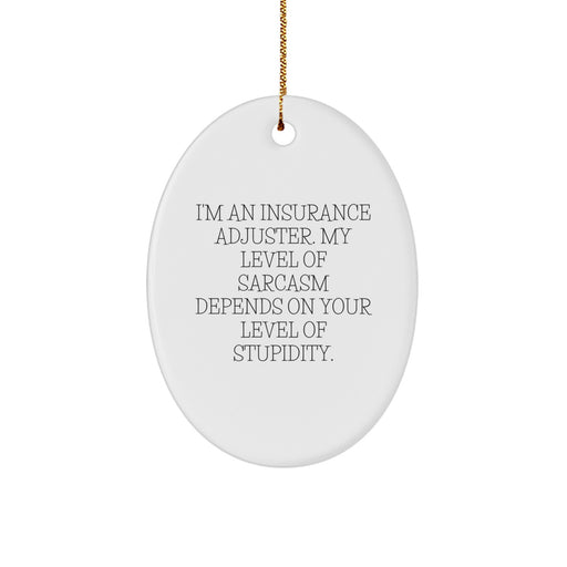Funny Insurance Adjuster Gifts from Friends for Insurance Adjuster - Oval Ornament, Christmas Unique Gifts - Image 1