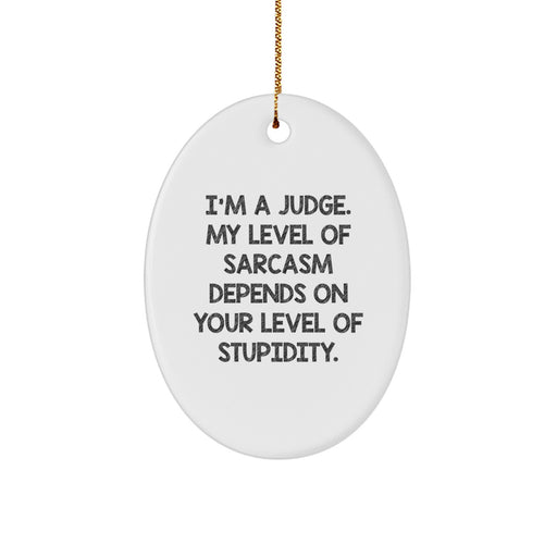 Funny Judge Oval Ornament Gifts from Friends for Judge, Sassy Christmas Unique Gifts for Judge Men or Women - Image 1