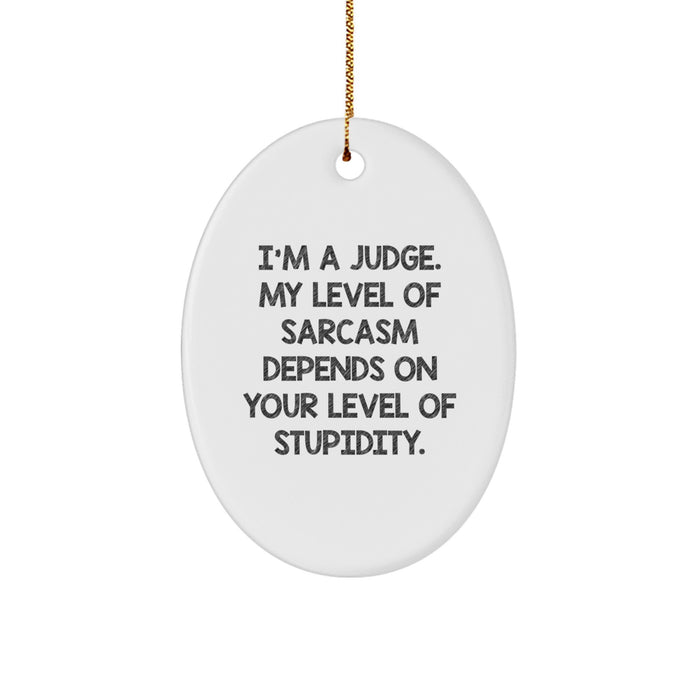 Funny Judge Oval Ornament Gifts from Friends for Judge, Sassy Christmas Unique Gifts for Judge Men or Women - Image 1