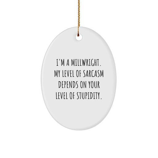 Funny Millwright Gifts for Men - Oval Ornament with Sarcasm Humor, Perfect for Christmas Unique Gifts from Family, Friends, or Coworkers - Image 1