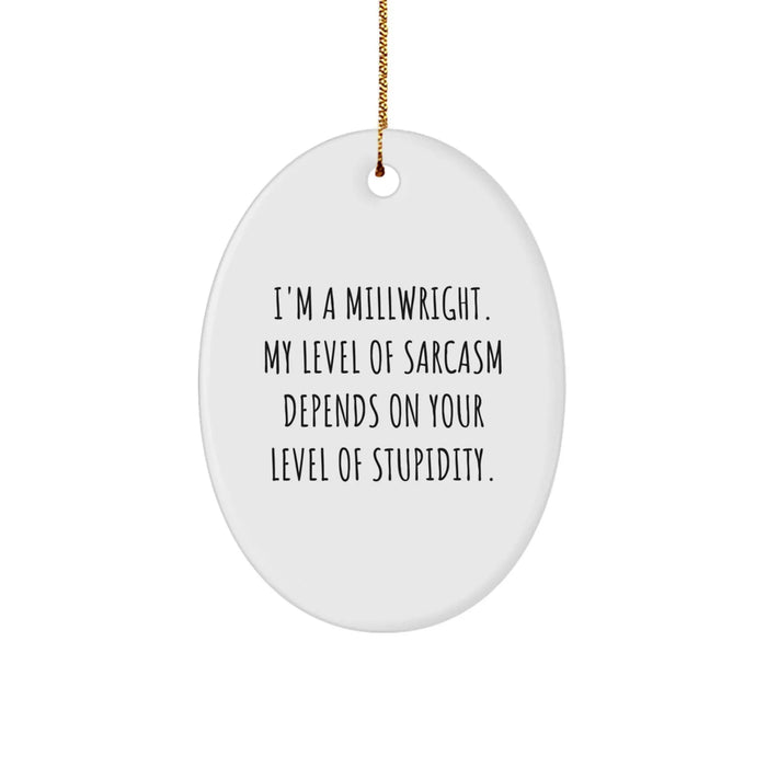 Funny Millwright Gifts for Men - Oval Ornament with Sarcasm Humor, Perfect for Christmas Unique Gifts from Family, Friends, or Coworkers - Image 1