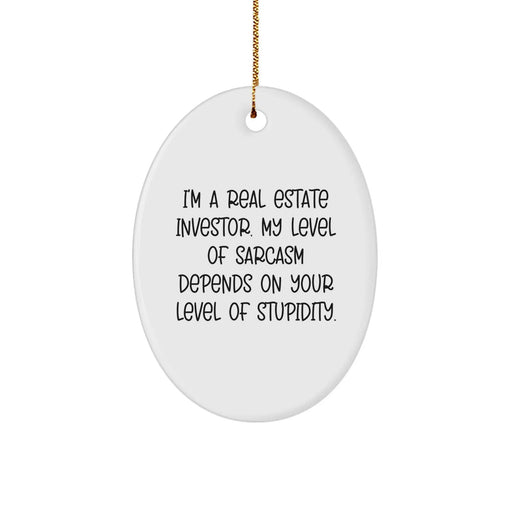 Funny Real Estate Investor Gifts for Him, Oval Ornament with Sarcasm Quote, Christmas Unique Presents for Friends, Family, or Coworkers - Image 1