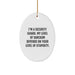 Funny Security Guard Gifts from Men for Christmas Unique Oval Ornament - Security Guard Sarcasm Humor - Image 1