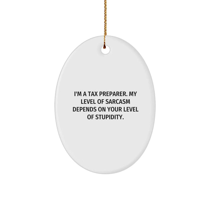 Funny Tax Preparer Oval Ornament Gifts from Friends for Tax Preparer, Oval Ornament Lover, Christmas Unique Gifts - Image 1
