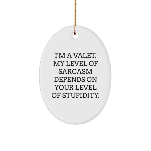 Funny Valet Gifts from Men - I'm A Valet, Gifts for Valet, Oval Ornament Christmas Unique Gifts - Image 1