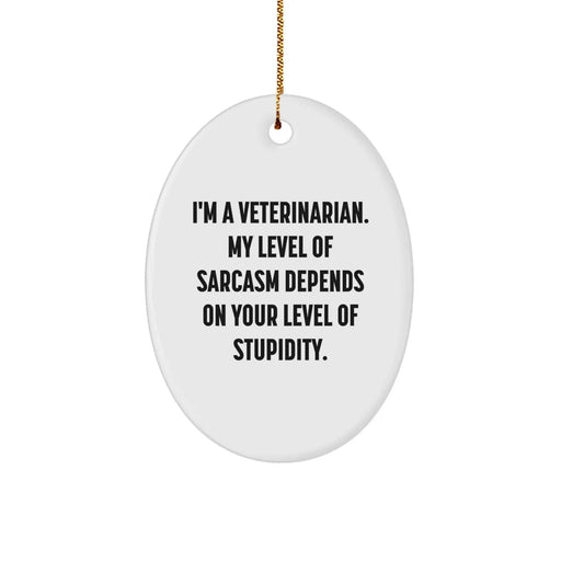 Funny Veterinarian Gifts for Men, Gifts from Friends to Veterinarian, Oval Ornament with I'm a Veterinarian, Sarcastic Humor, Christmas Unique Gifts - Image 1