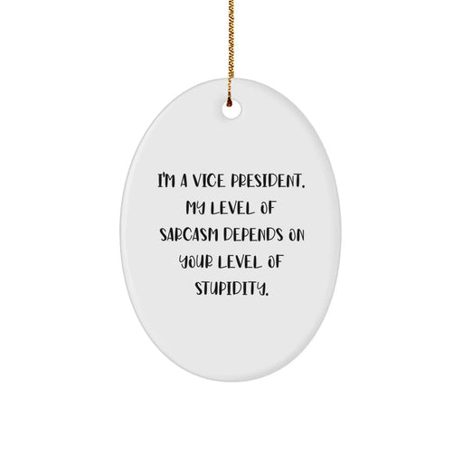 Funny Vice President Oval Ornament Gifts for Vice President Christmas Unique Gifts from Friends or Family - Image 1