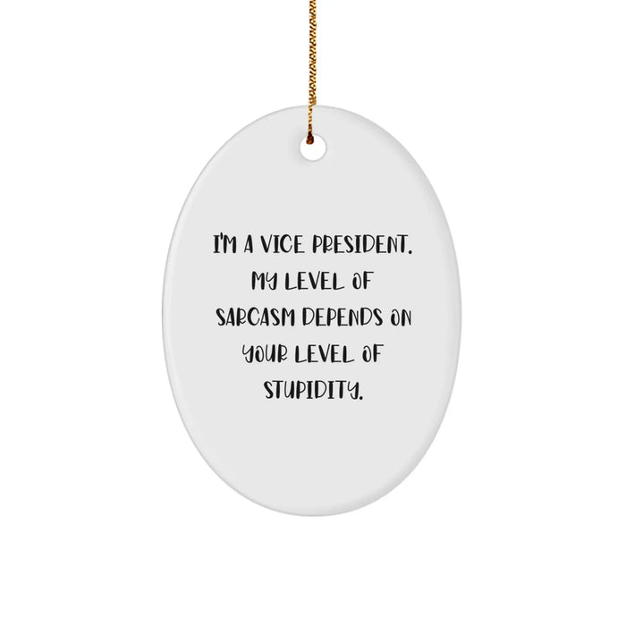 Funny Vice President Oval Ornament Gifts for Vice President Christmas Unique Gifts from Friends or Family - Image 1