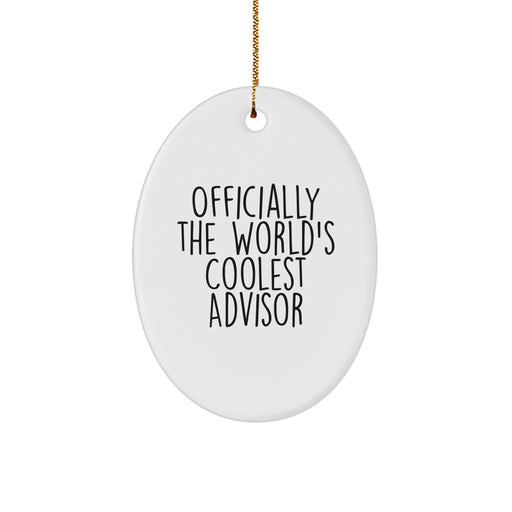 Funny Advisor Gifts from Friends, Officially The World's Coolest Advisor Oval Ornament, Perfect for Christmas Unique Gifts - Image 1