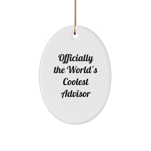 Funny Advisor Gifts for Men, Officially The World's Coolest Advisor Oval Ornament, Christmas Unique Gifts from Friends - Image 1