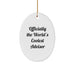 Funny Advisor Gifts for Men, Officially The World's Coolest Advisor Oval Ornament, Christmas Unique Gifts from Friends - Image 1