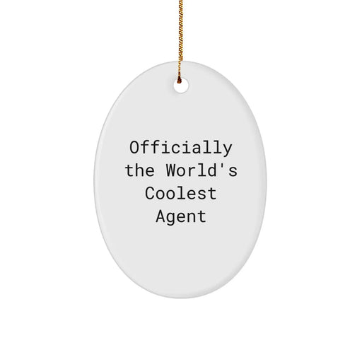 Agent Oval Ornament Gifts from Friends - Officially 'The World's Coolest Agent' Christmas Decorations - Image 1