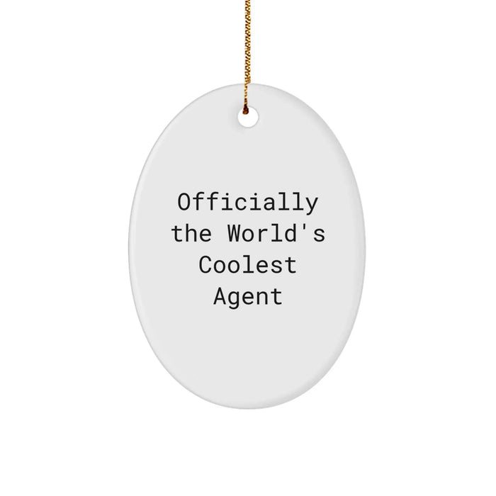 Agent Oval Ornament Gifts from Friends - Officially 'The World's Coolest Agent' Christmas Decorations - Image 1