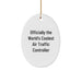 Air Traffic Controller Gifts for Men Christmas Unique Oval Ornament 'Officially The World's Coolest' - Funny Christmas Unique Gifts from Friends - Image 1