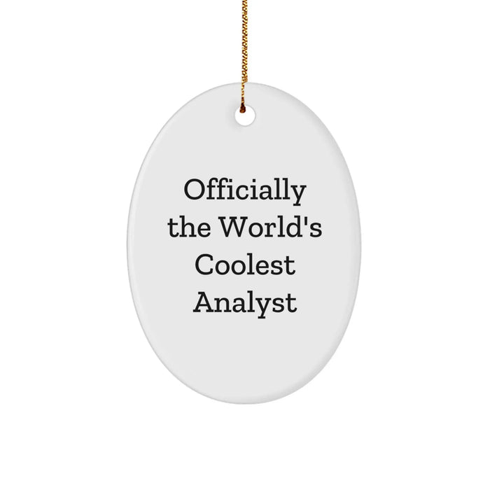 Gifts from Men to Analyst Friends Unique Oval Ornament Officially The World's Coolest Analyst Humor - Image 1
