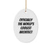 Funny Gift for Architect Friends, Oval Ornament 'Officially The World's Coolest Architect' Christmas Unique Gift from Family to Family - Image 1