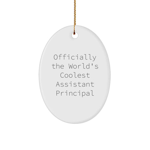 Funny Assistant Principal Gifts for Men - Officially The World's Coolest Assistant Principal Oval Ornament Christmas Unique Gifts from Friends - Image 1
