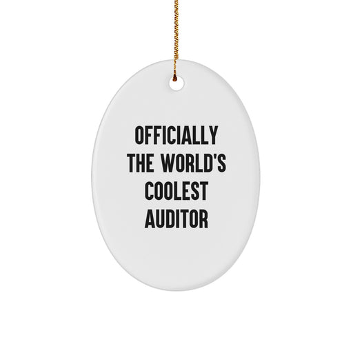 Funny Auditor Gifts from Friends, Christmas Unique Oval Ornaments for Auditor, Officially The World's Coolest Auditor Funny Auditor Christmas Unique Gifts - Image 1