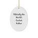 Funny Author Gifts from Friends for Men Oval Ornament, 'Officially The World's Coolest Author', Christmas Unique Gifts - Image 1
